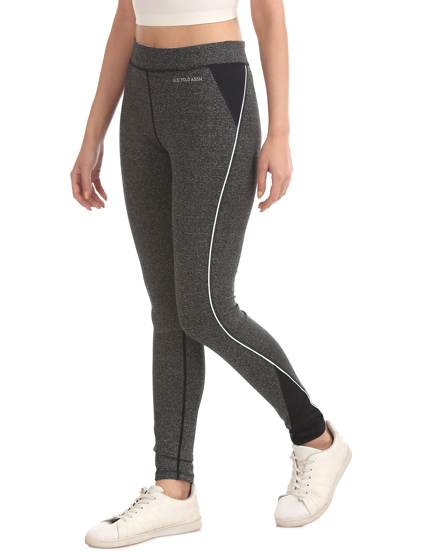 U.S.Polo Assn. Women's Skinny Fit Solid Grey Track Pants